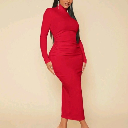 Red fitted dress Shein new, size L