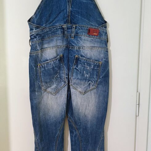 Denim overalls distressed look, size XS-S, like new