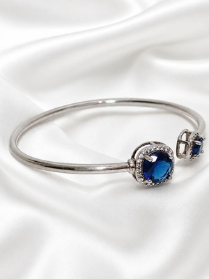 Handmade Gianni Silver Bracelet 925 with Sapphire and Zircon new