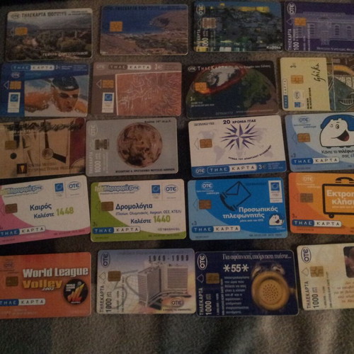 Phone cards used, pack of 20 pieces