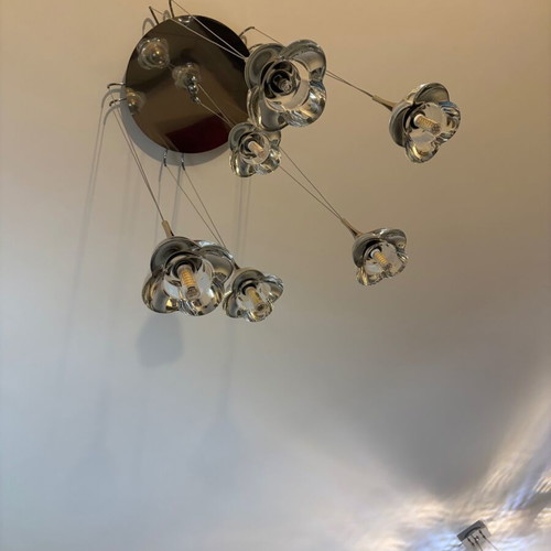 Set of 2 Crystal Pendant Lights for Living Room and Dining Room