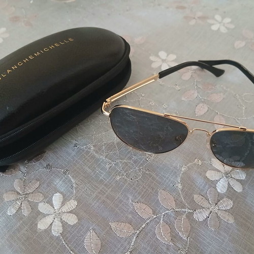 Blancemichele men's sunglasses like new, gold with black tips