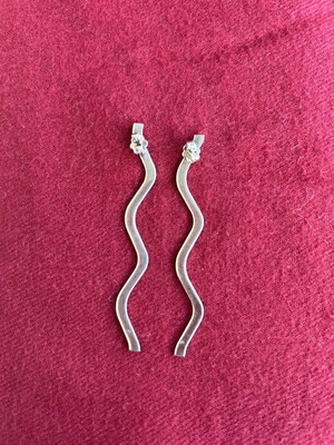 Vintage silver long earrings 7 cm, like new