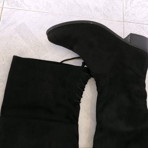 Black Suede Over The Knee Boots Size 38 like new