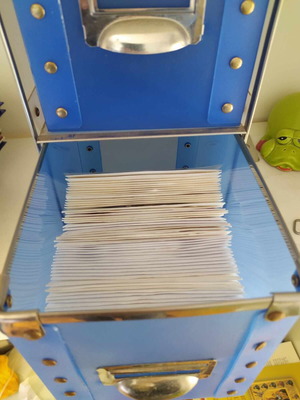 Double CD drawer unit like new, blue translucent PVC