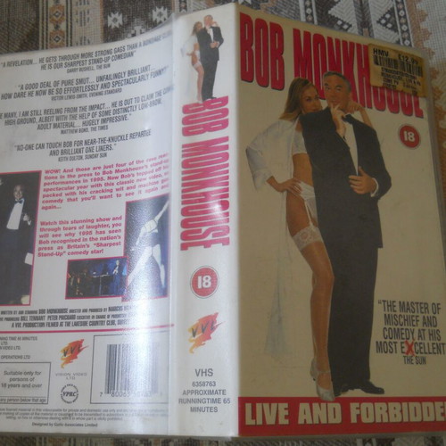 Bob Monkhouse Live and Forbidden VHS tape used with English subtitles