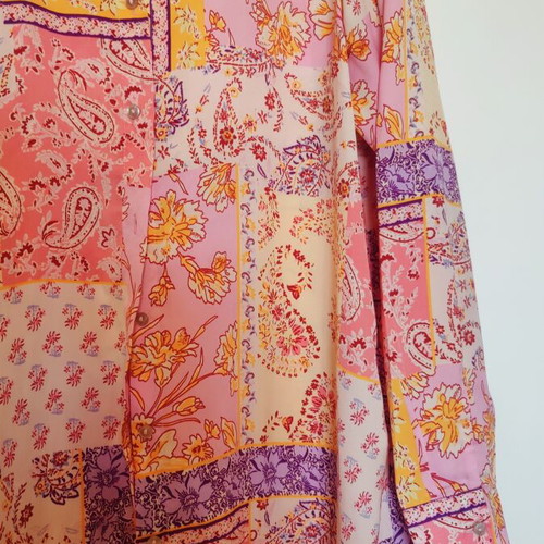 Only satin long shirt large, like new, multicolor