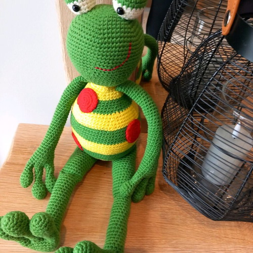 Crocheted Amigurumi Frog Doll new, 42 cm
