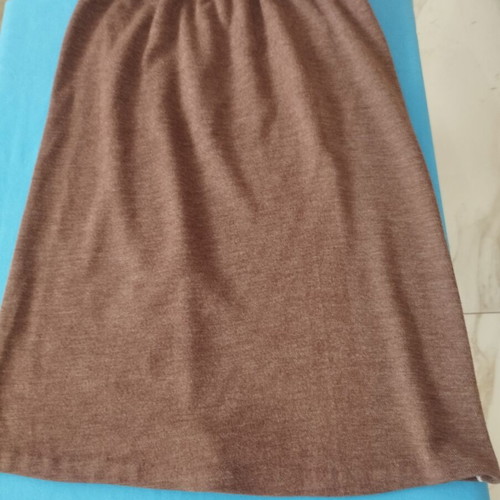 Retro brown knitwear set with batwing sleeve blouse and midi skirt like new