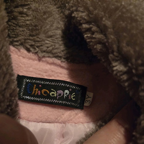 Chicappie coat size 3Y like new, pink with eco-fur collar