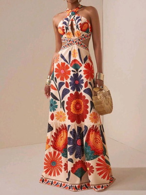 Dress colorful, new, size L