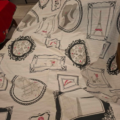 Cotton double-sided duvet cover like new with 2 pillowcases