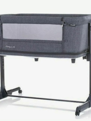 Chipolino Mommy 'n Me Graphite Co-Sleeping Crib used with mattress and side opening