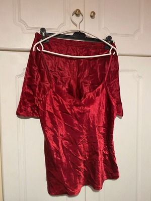 Y2K Babydoll Red Satin used, size S-M