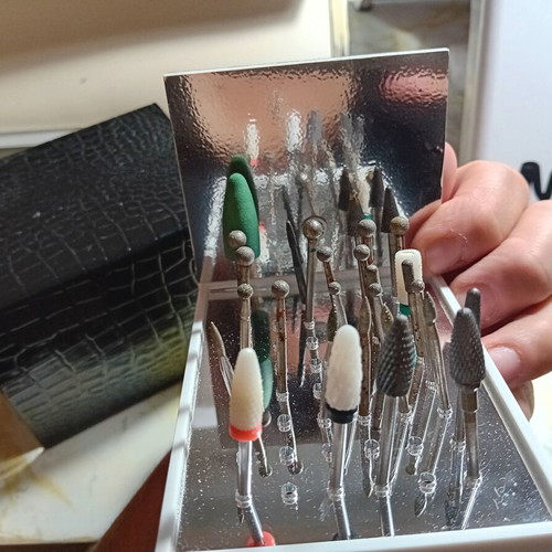 Nail drill bits used, various types