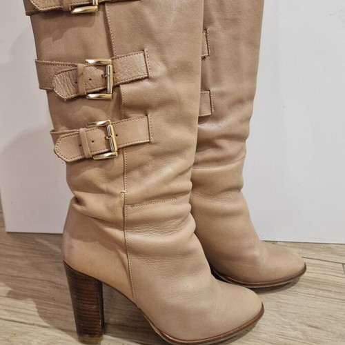 Zara beige leather women's boots size 39