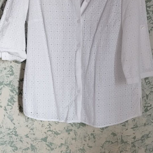 Walbusch white shirt size 44, cotton, 3/4 sleeve
