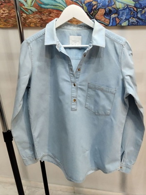 ZARA Trafaluc light blue denim shirt, M