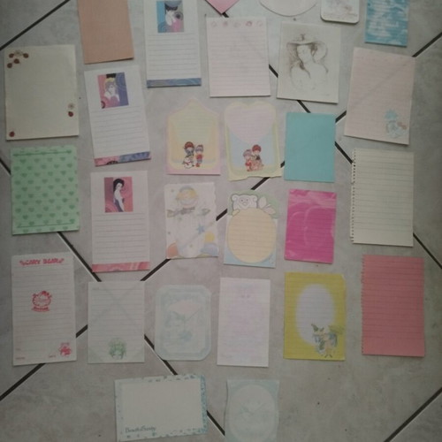 Used collection of stationery papers