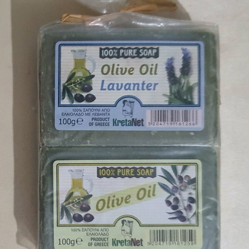 KretaNet olive oil soaps new, pack of 2 with lavender and classic