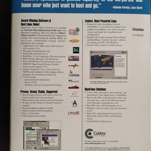 Caldera Open Linux 2.3 with Partition Magic 4.0