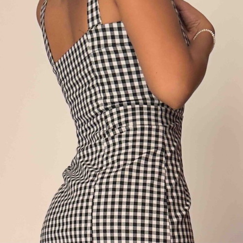 Bershka Gingham Mini Dress like new, black and white