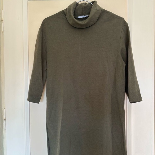 Mini turtleneck dress khaki like new, size L