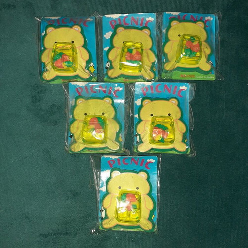 Picnic erasers bear-shaped, new, pack of 6 pieces
