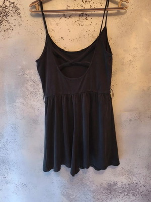 Bershka women's playsuit used, grey and black, size small