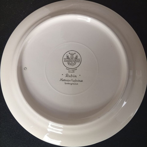 Villeroy & Boch Mettlach Rubin vintage pasta set, 7 pieces