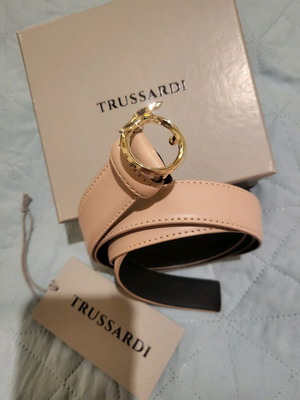 Trussardi women's belt like new, soft pink with gold buckle, length 110