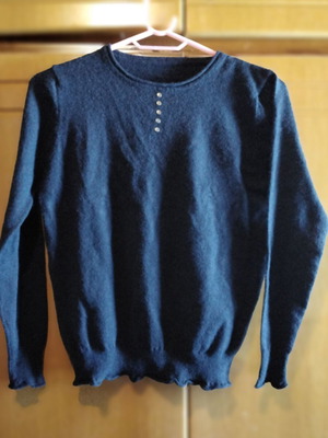Sweater like new, dark blue, one size fits up to Large