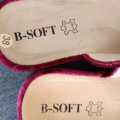 B-Soft slippers like new, red, leather insole, size 38