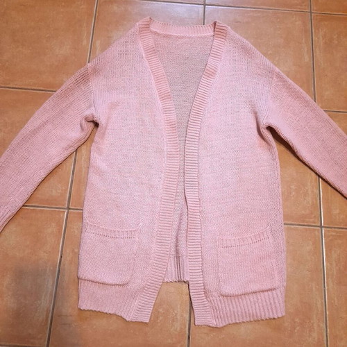 Knitted pink cardigan like new with pockets, size XL