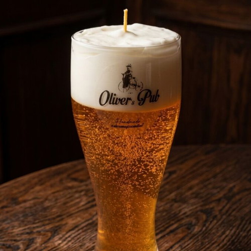 Handmade beer candle new, 505g