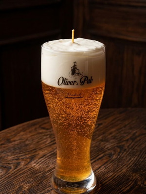 Handmade beer candle new, 505g