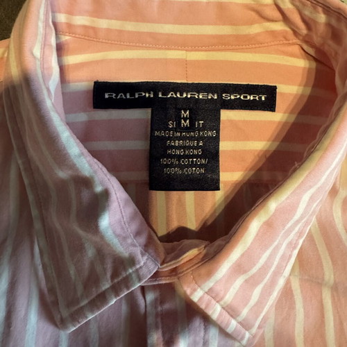 Polo Ralph Lauren women's shirt medium slim fit pink stripes like new