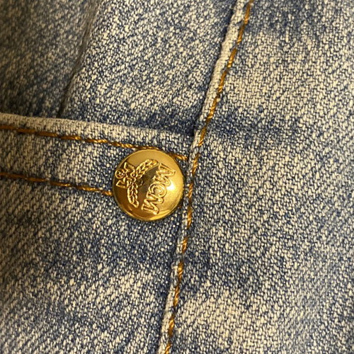 MCM denim barrel-leg jeans, blue
