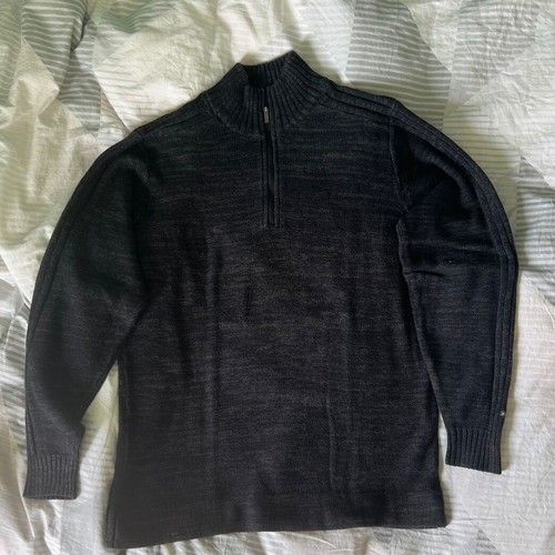 Columbia sweater half zip dark grey medium 100% cotton like new