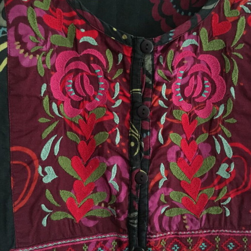 Floral tunic dress, made in India, size L, cotton