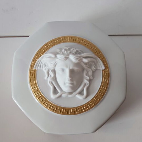 Rosenthal x Versace Gorgona porcelain bonbonniere box with lid