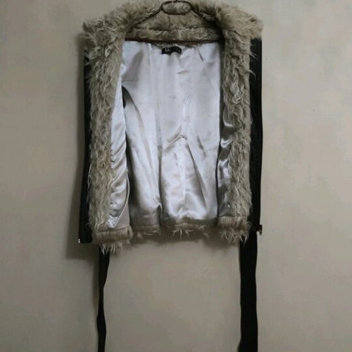 Fur sleeveless vest beige brown soft new Greek product