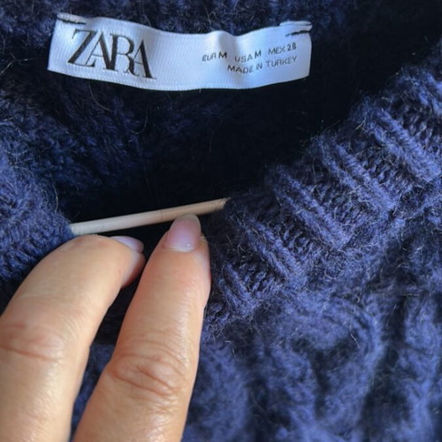 Zara blue sweater with denim sleeves new, M/L