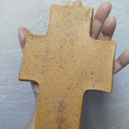 Handmade wall cross from pure beeswax and incense like new