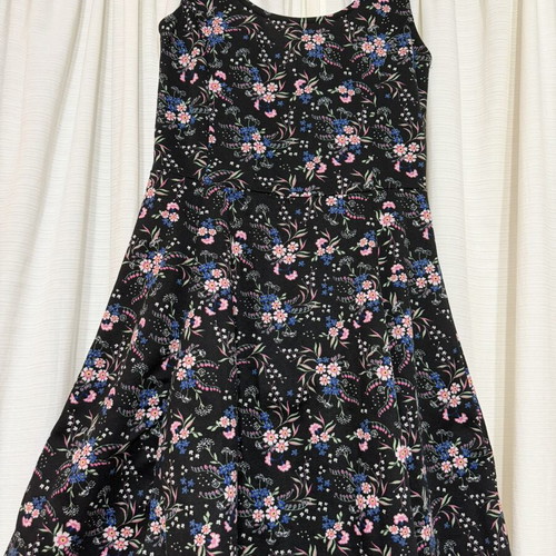 Floral dress H&M size 36 like new, black with pink and blue print
