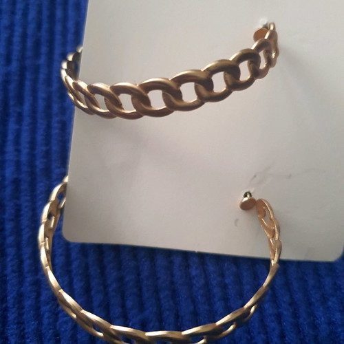 Women's hoop earrings new, matte gold color