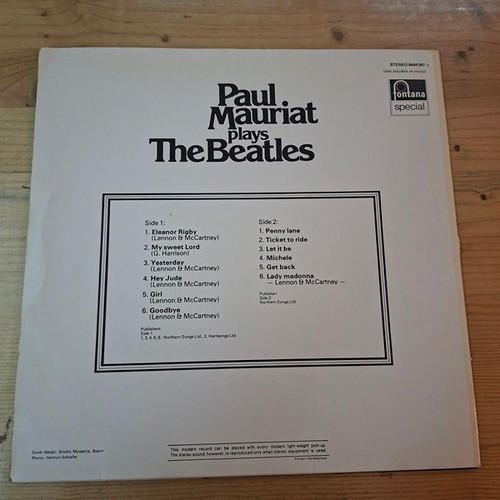 Paul Mauriat Plays The Beatles vinyl record used, 1972 rock