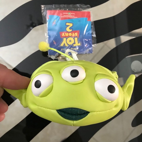 Toy Story Alien big plush wallet with keychain and zipper new