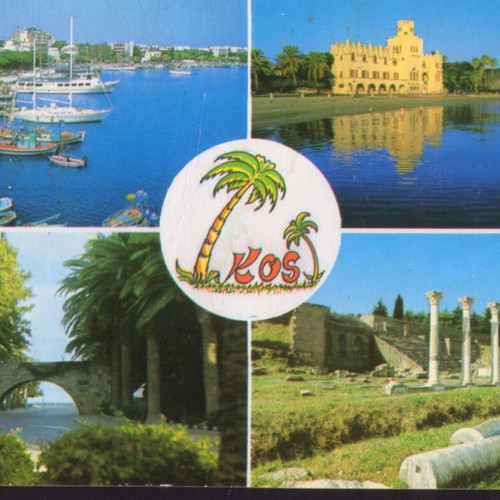 Kos collectible card used, Greece post card 70s