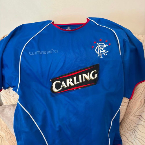 Glasgow Rangers Umbro 2003-2004 shirt with sponsor defect